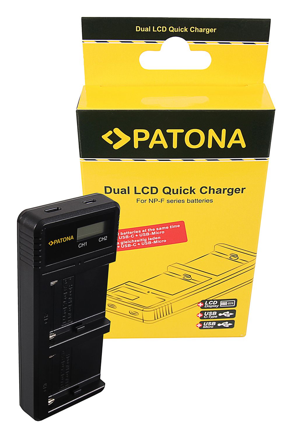Patona NP-F970 Set Chargeur + 2 Batterie