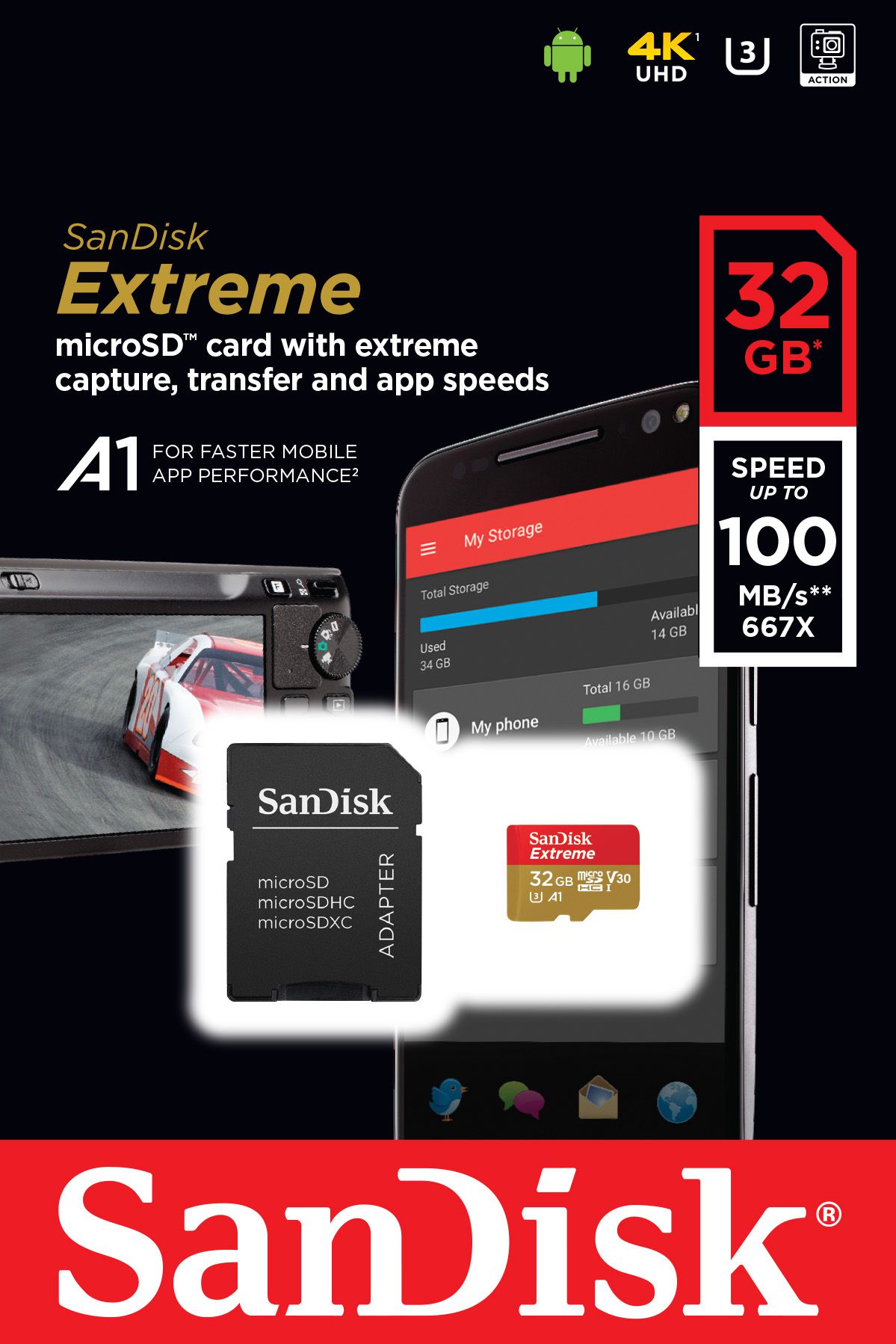 SanDisk Extreme 100MB/s microSDHC 32GB