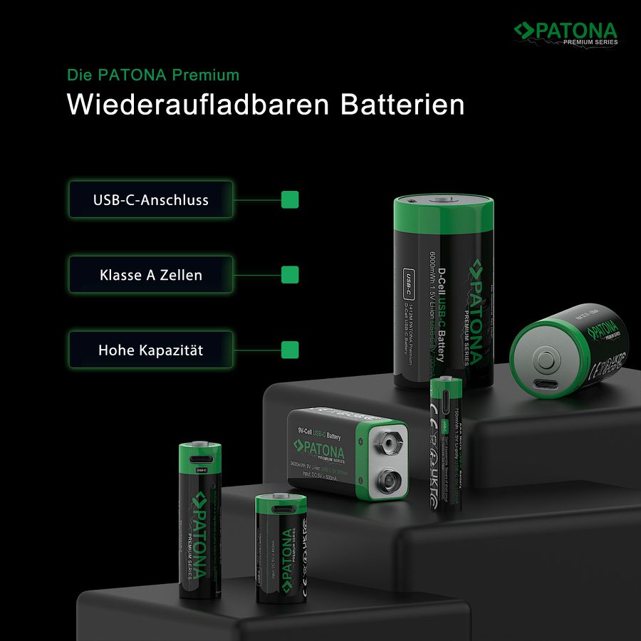 Patona Premium Akku 4x Micro AA USB-C