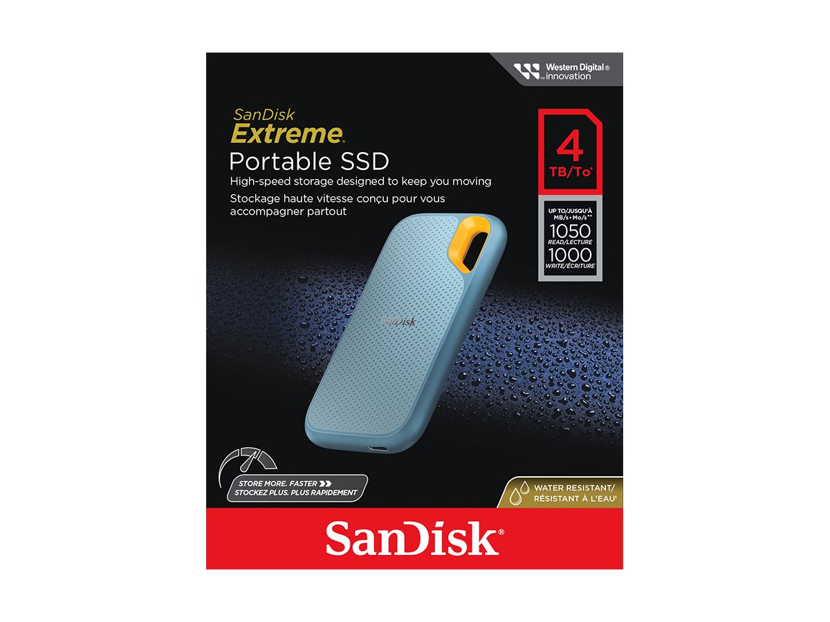 SanDisk Extreme Portable SSD 4TB V2 blue