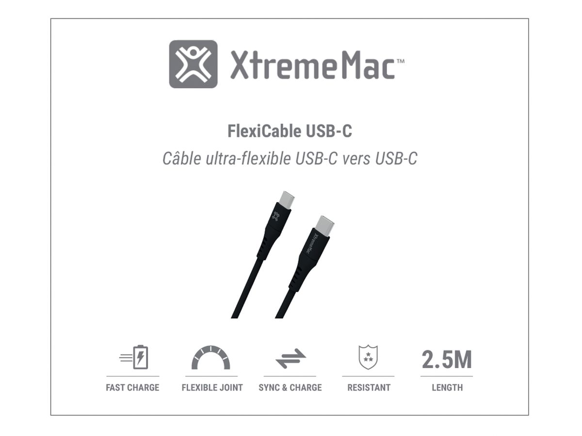 XtremeMac Flexi USB-C to USB-C 2.5m