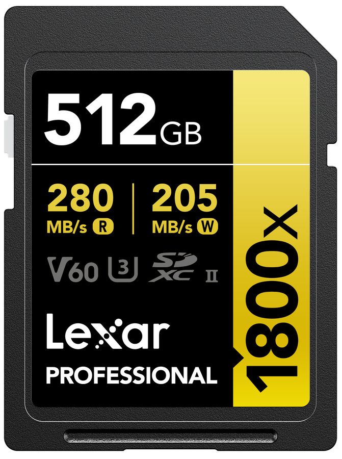Lexar 1800x UHS-II SDXC 512GB Gold