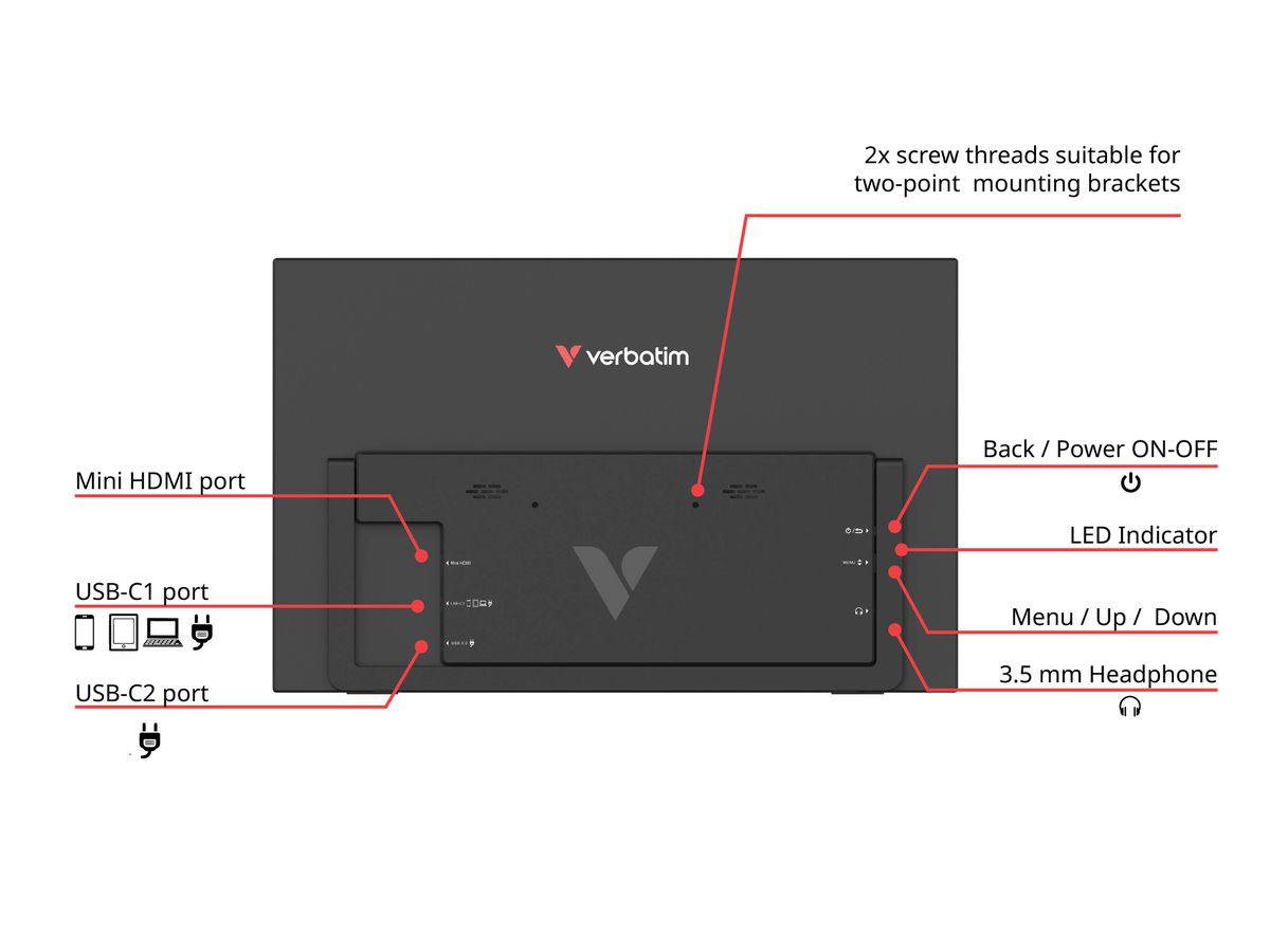 Verbatim Portable Monitor 15.6" Light