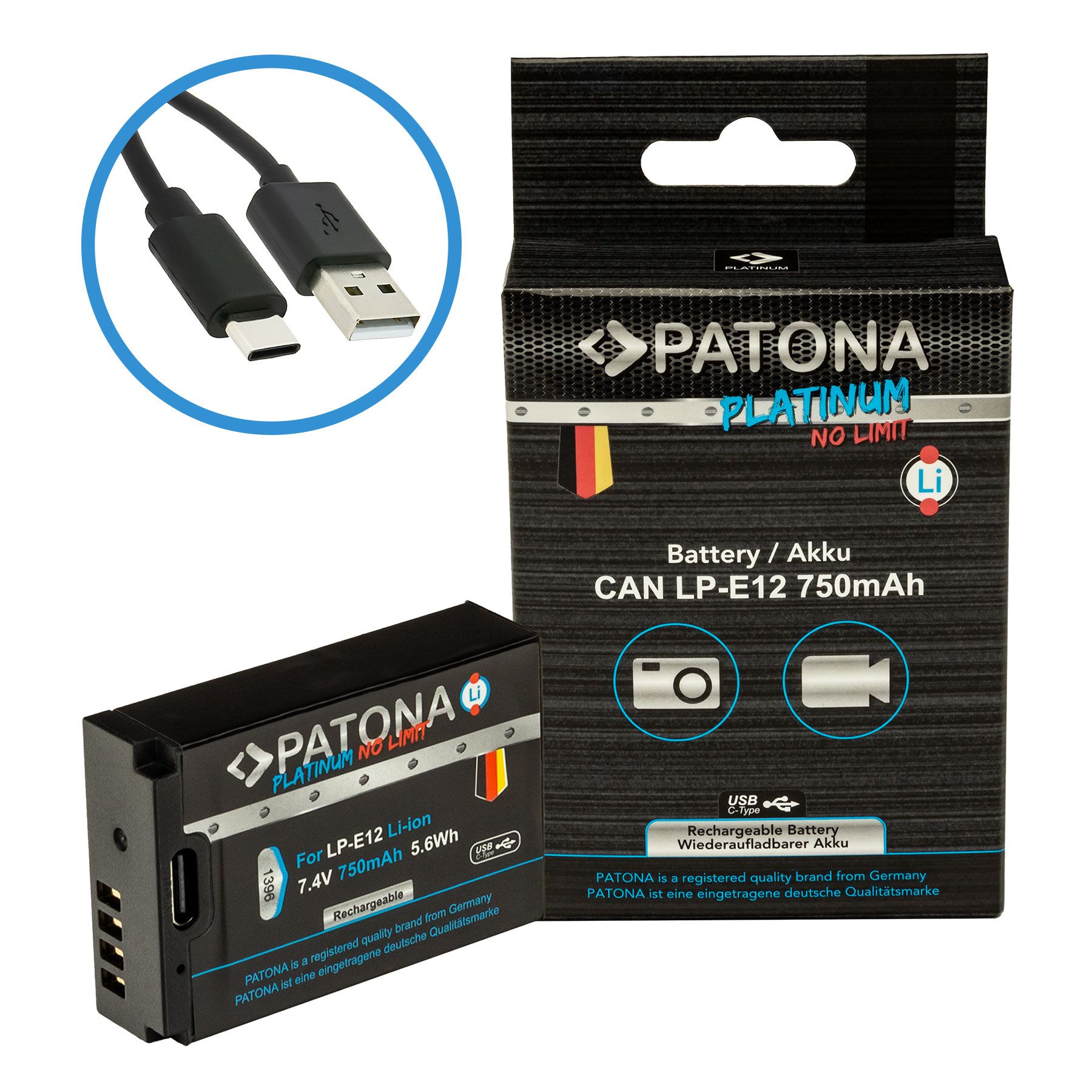Patona Platinum USB-C Canon LP-E12