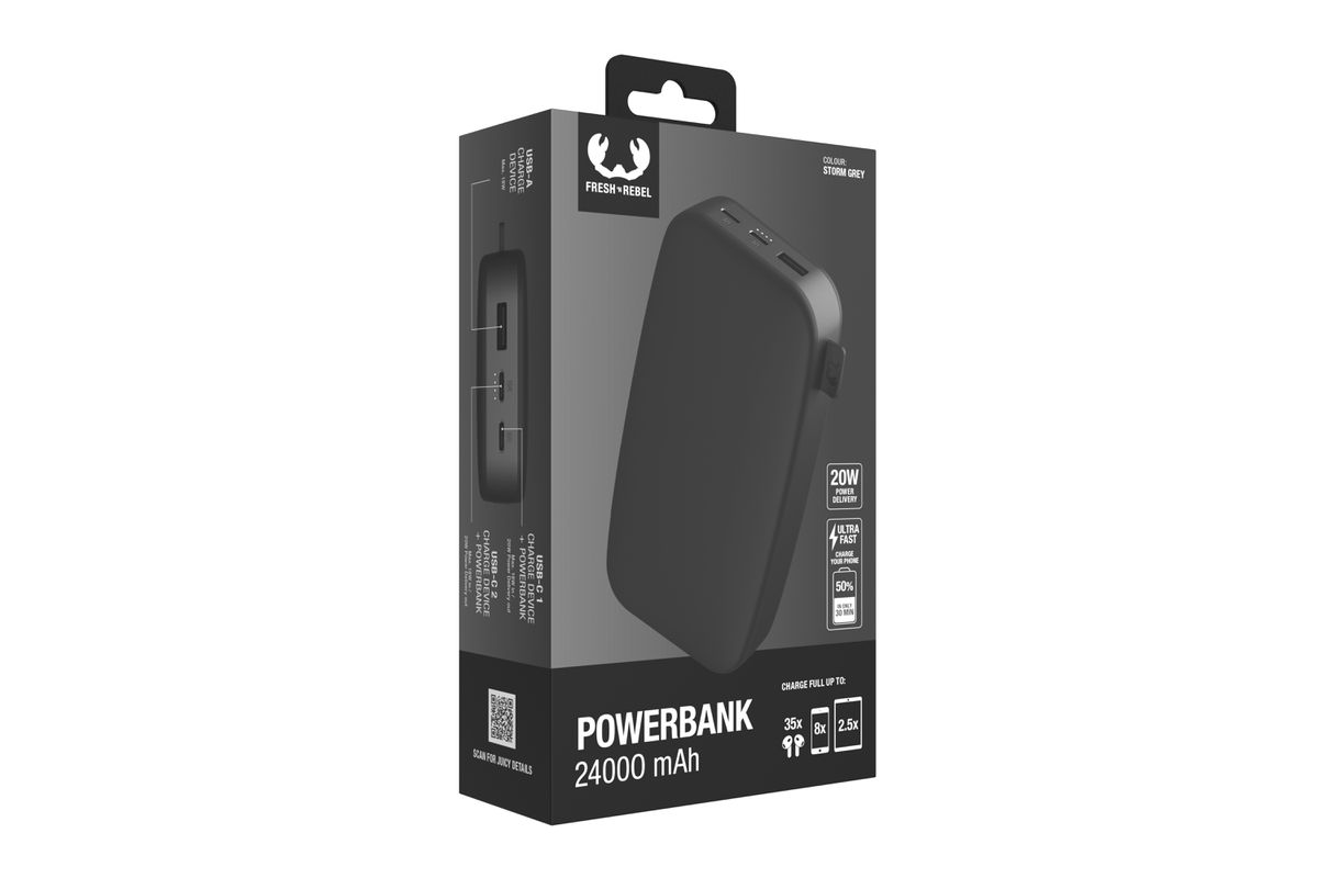 Fresh 'n Rebel Powerbank 24000 mAh Grey