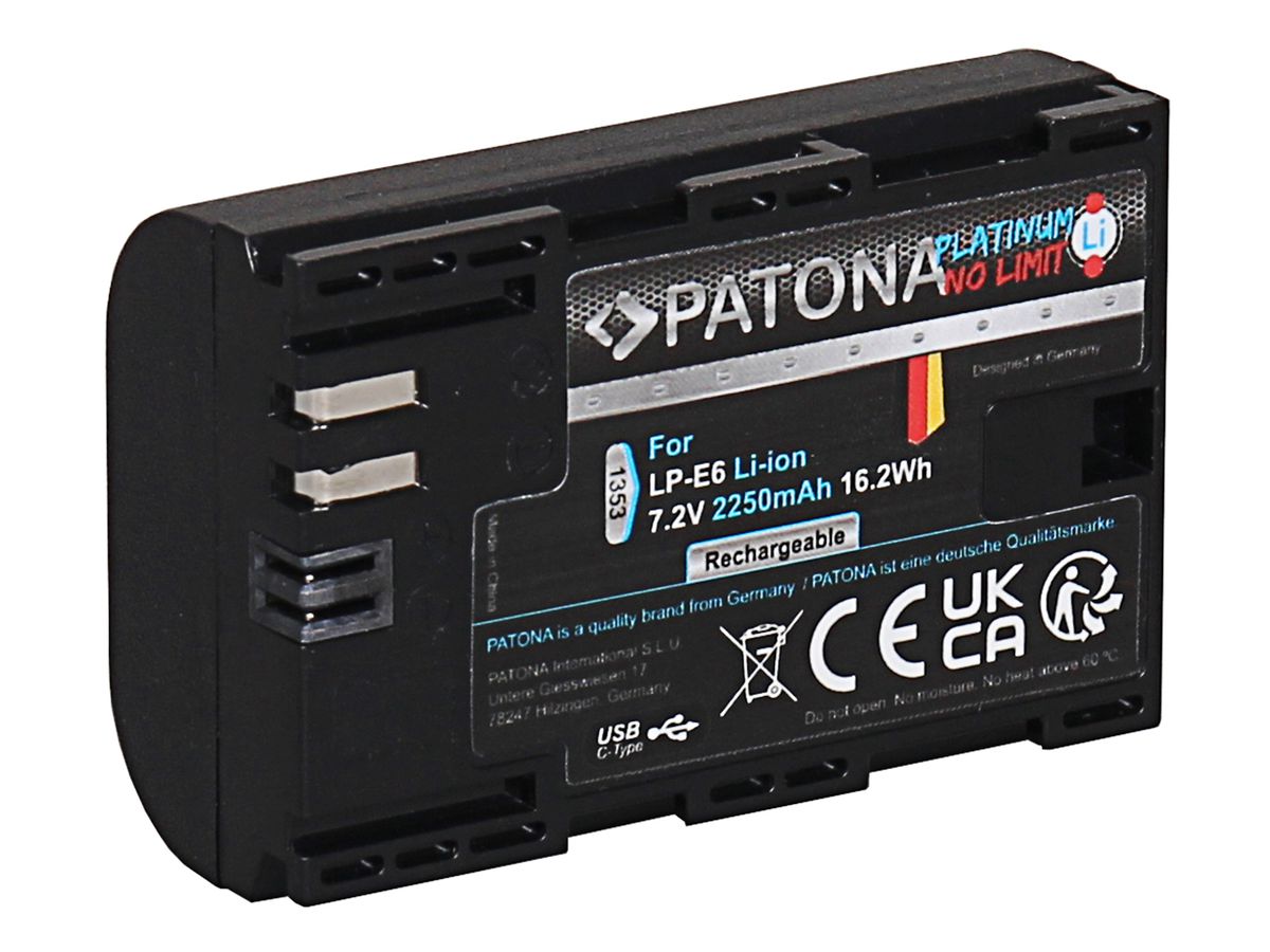 Patona Platinum Canon LP-E6 USB-C Input