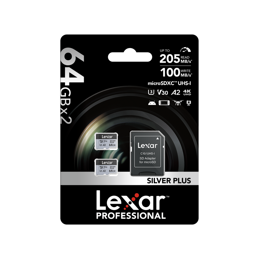 Lexar micro SDXC Silver Plus 2x64GB