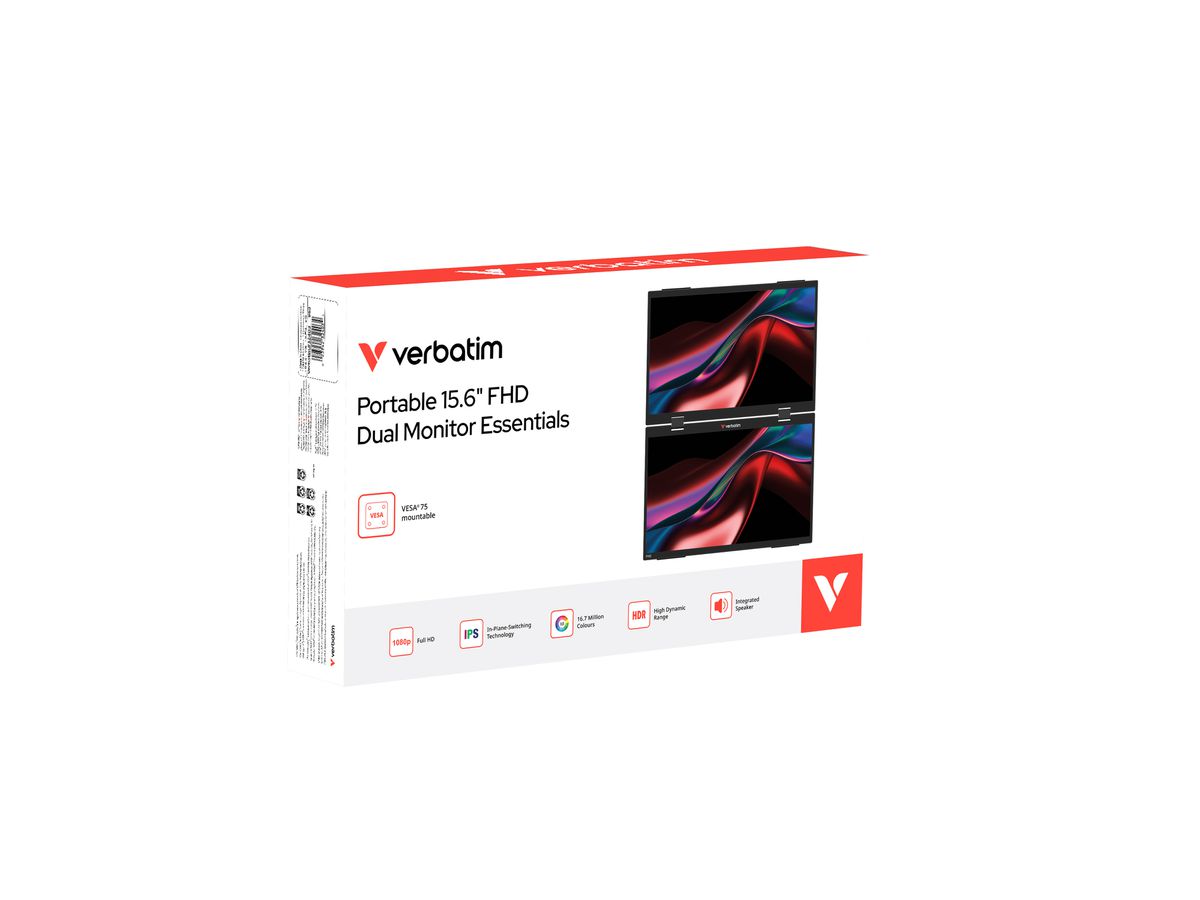 Verbatim Portable 15.6" Dual Monitor