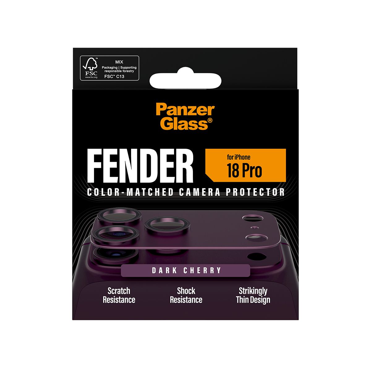 PanzerGlass iP18 Pro Kameraschutz Cherry