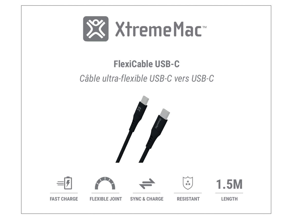 XtremeMac Flexi USB-C to USB-C 1.5m