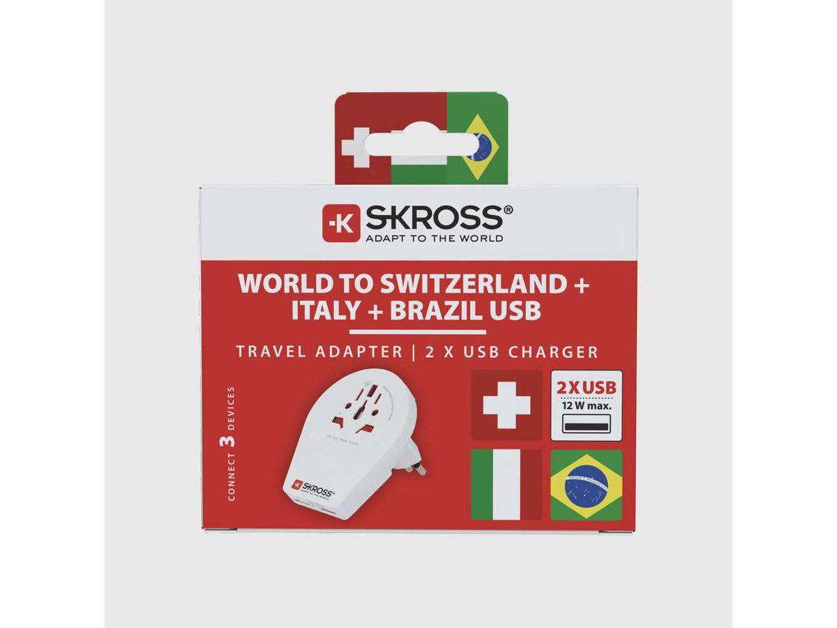 Skross World to CH Italy Brasil USB