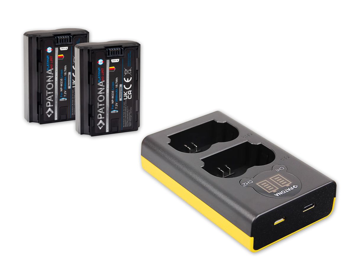 Patona NP-W235 Set Ladegerät + 2 Akkus