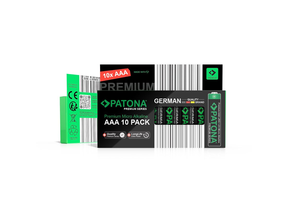 Patona 10 Stück AAA Alkaline Batterie