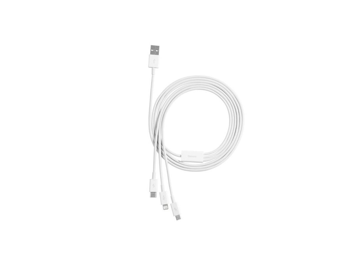 Baseus USB 3-in-1 Cable 1.5m White