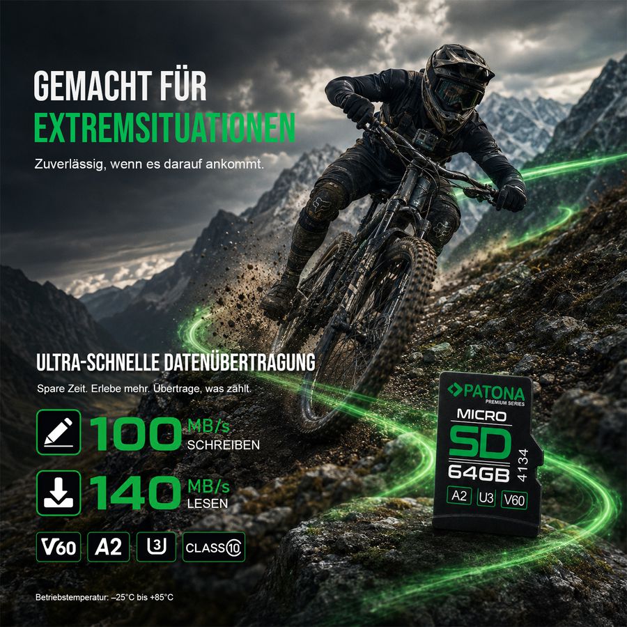 PATONA microSDXC 64GB U3 V60 + Adapter