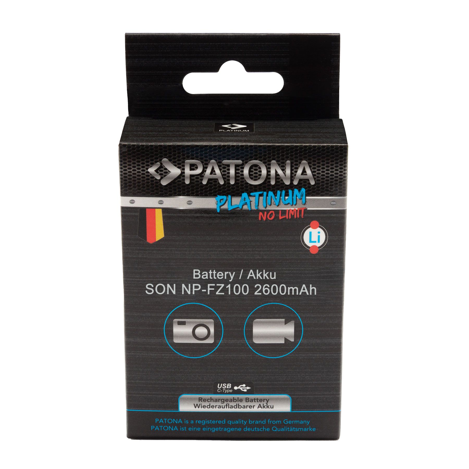 Patona Platinum Akku Sony NP-FZ100 USB-C