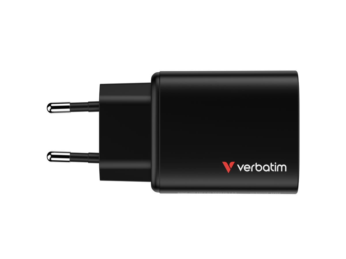 Verbatim GaN 3 Port Charger 65W Black