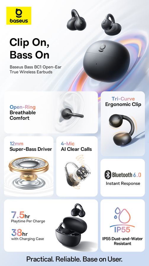 Baseus Bass BC1 Open-Ear TWS Earbuds Bl
