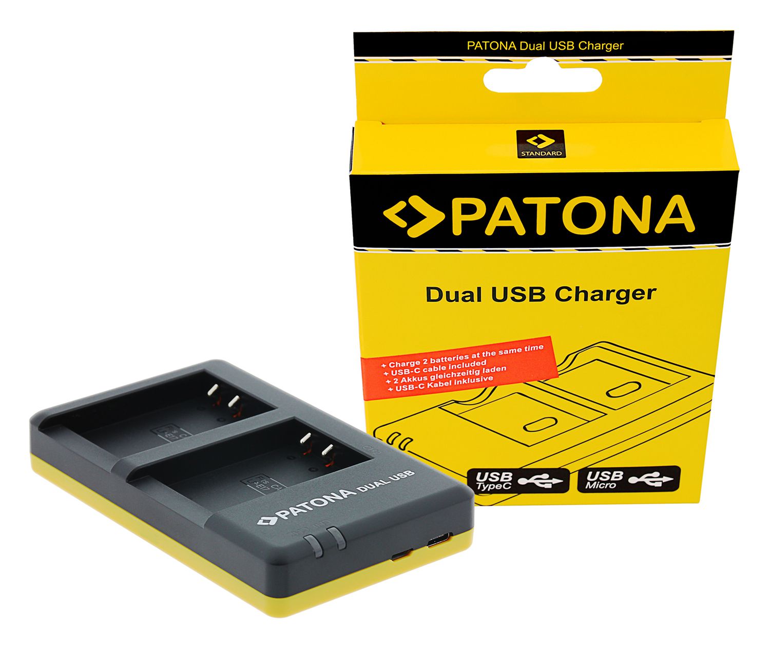 Patona LP-E6P Set Chargeur + 2 Batterie