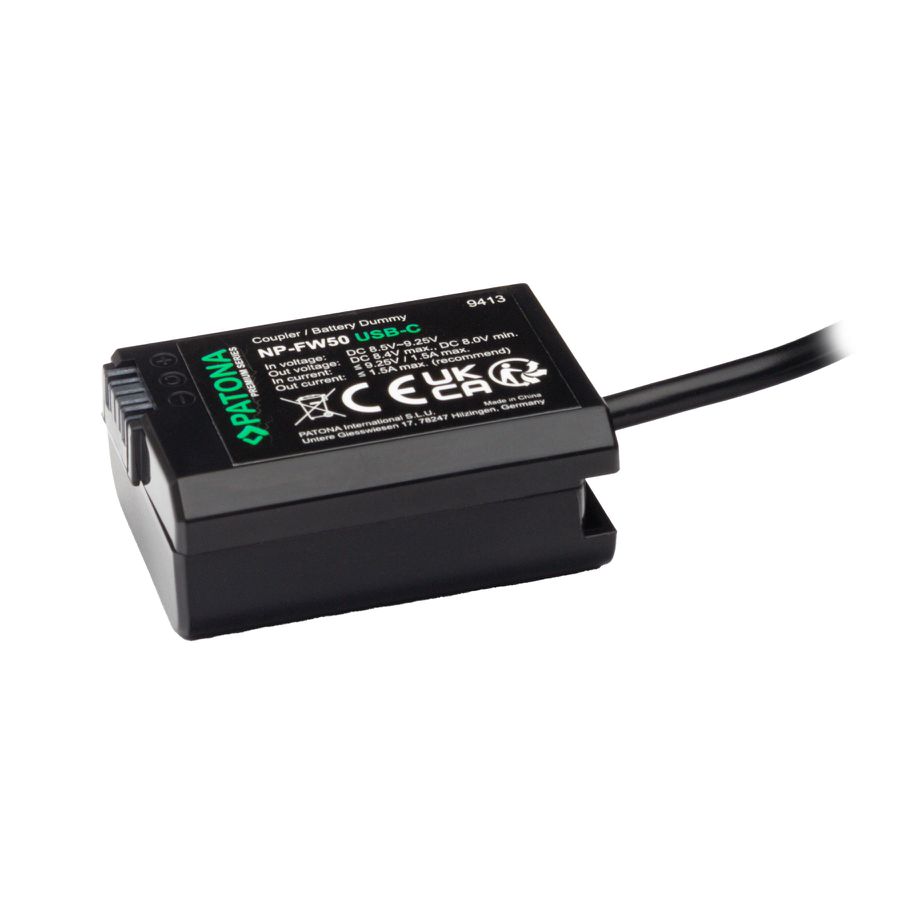 Patona USB-C Input Akku-Adapter NP-FW50