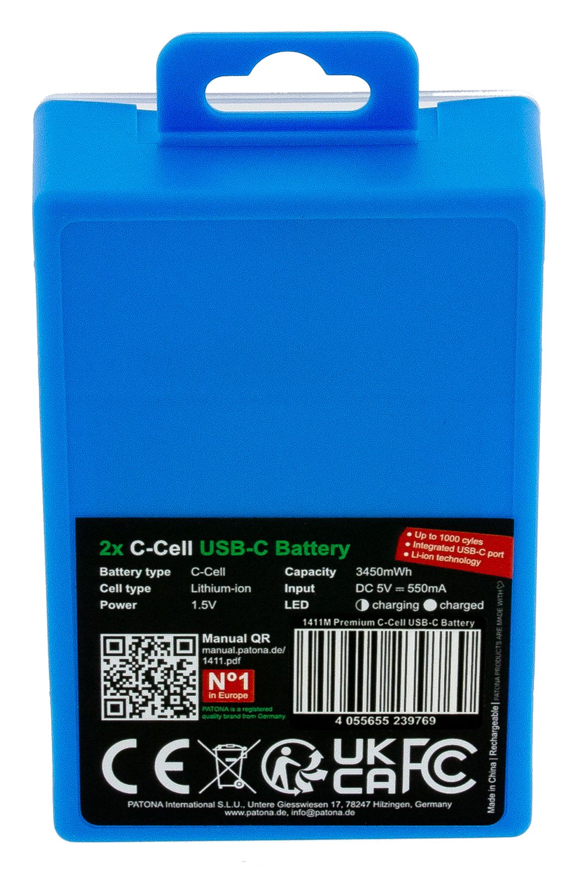 Patona Premium Akku 2x LR14 USB-C