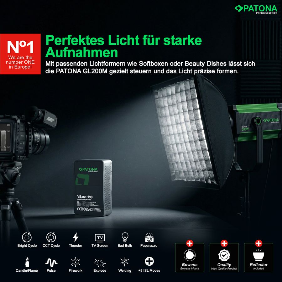 Patona Bi-Color COB LED Studiolicht 200W