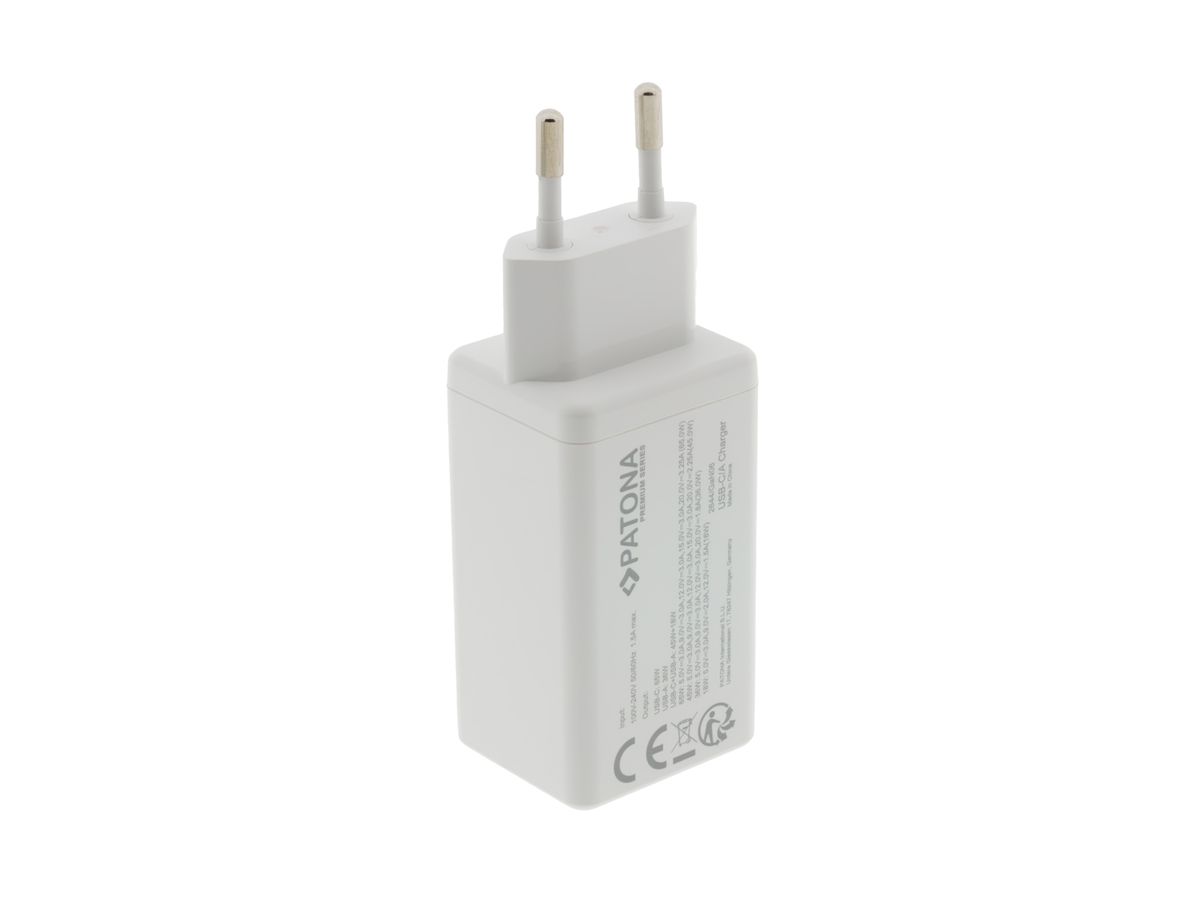 Patona GaN PD 65W USB-C + USB-A white