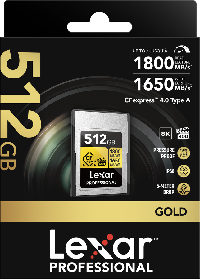 Lexar 1800MB/s CFexpress 4.0A 512GB Gold