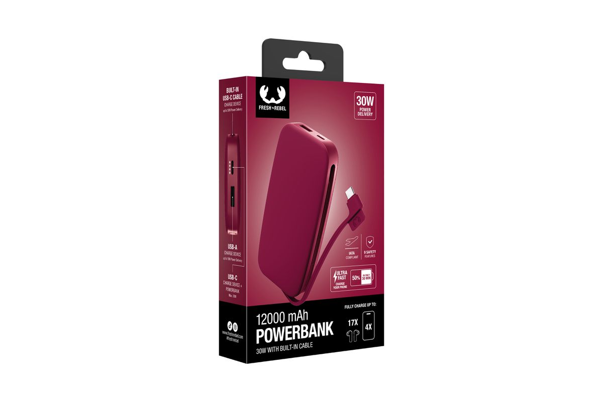 Fresh 'n Rebel Powerbank 12000 mAh Red