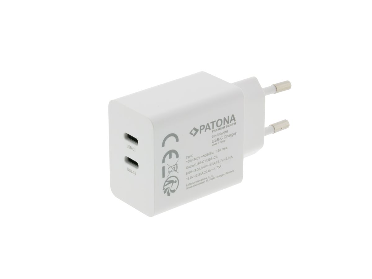 Patona GaN PD 35W 2x USB-C white