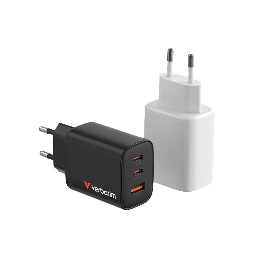 Verbatim GaN 3 Port Charger 65W Black