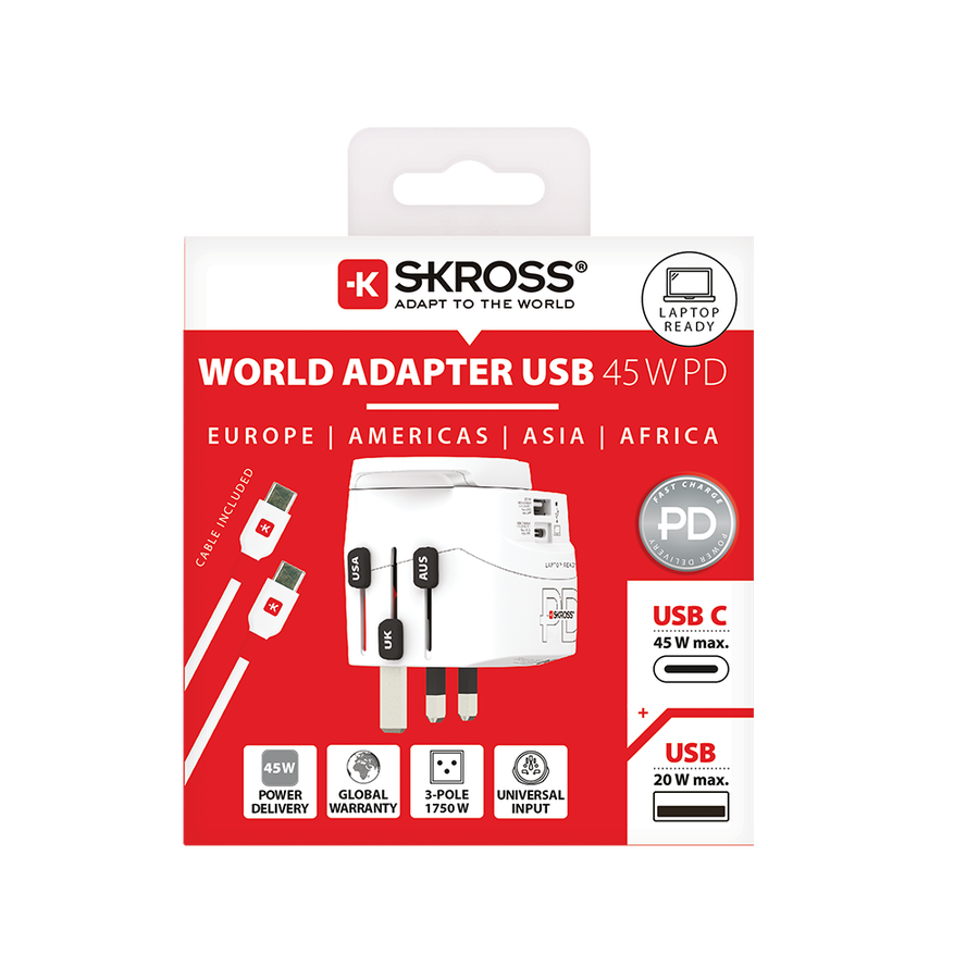 Skross PRO Light USB AC45PD World