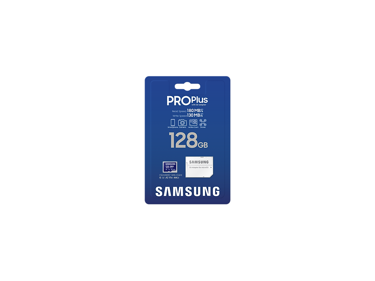 Samsung Pro+ microSDXC 180MB/s 128GB, V30, A2