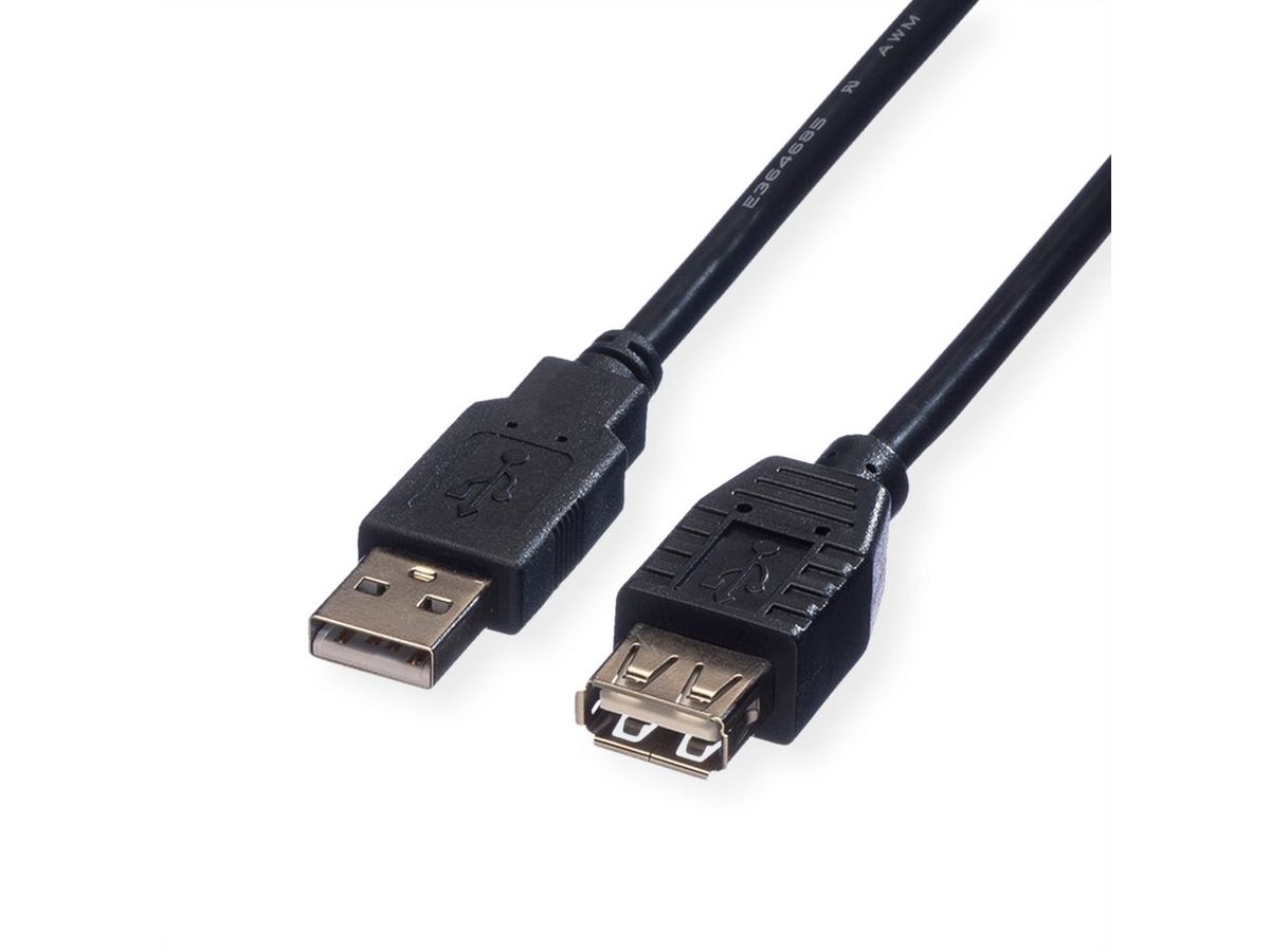 Roline USB 2.0 Kabel, A-A, black (3.0 m)