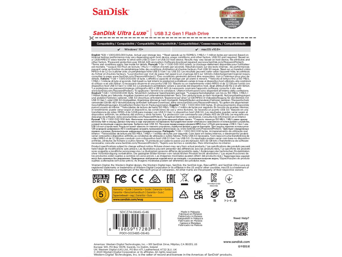 SanDisk Ultra Luxe USB 3.2 64GB