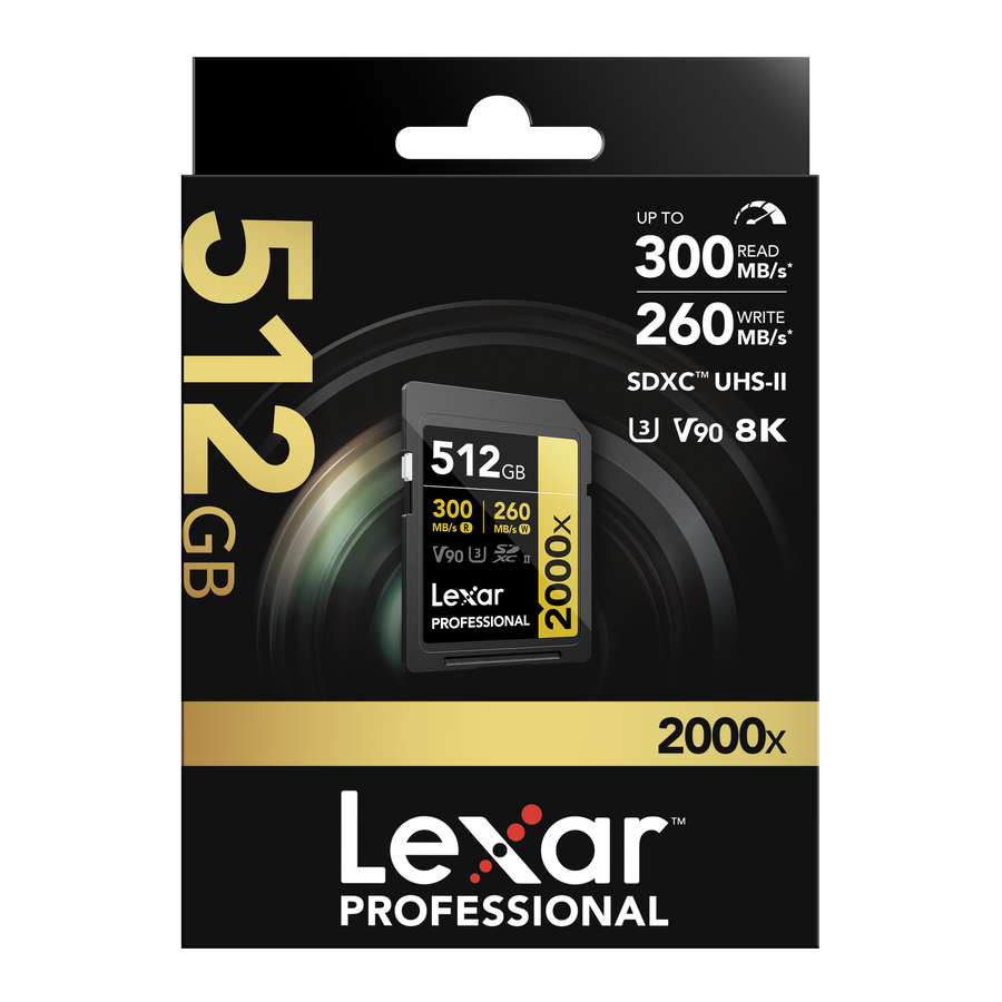 Lexar 2000x UHS-II SDXC 512GB Gold