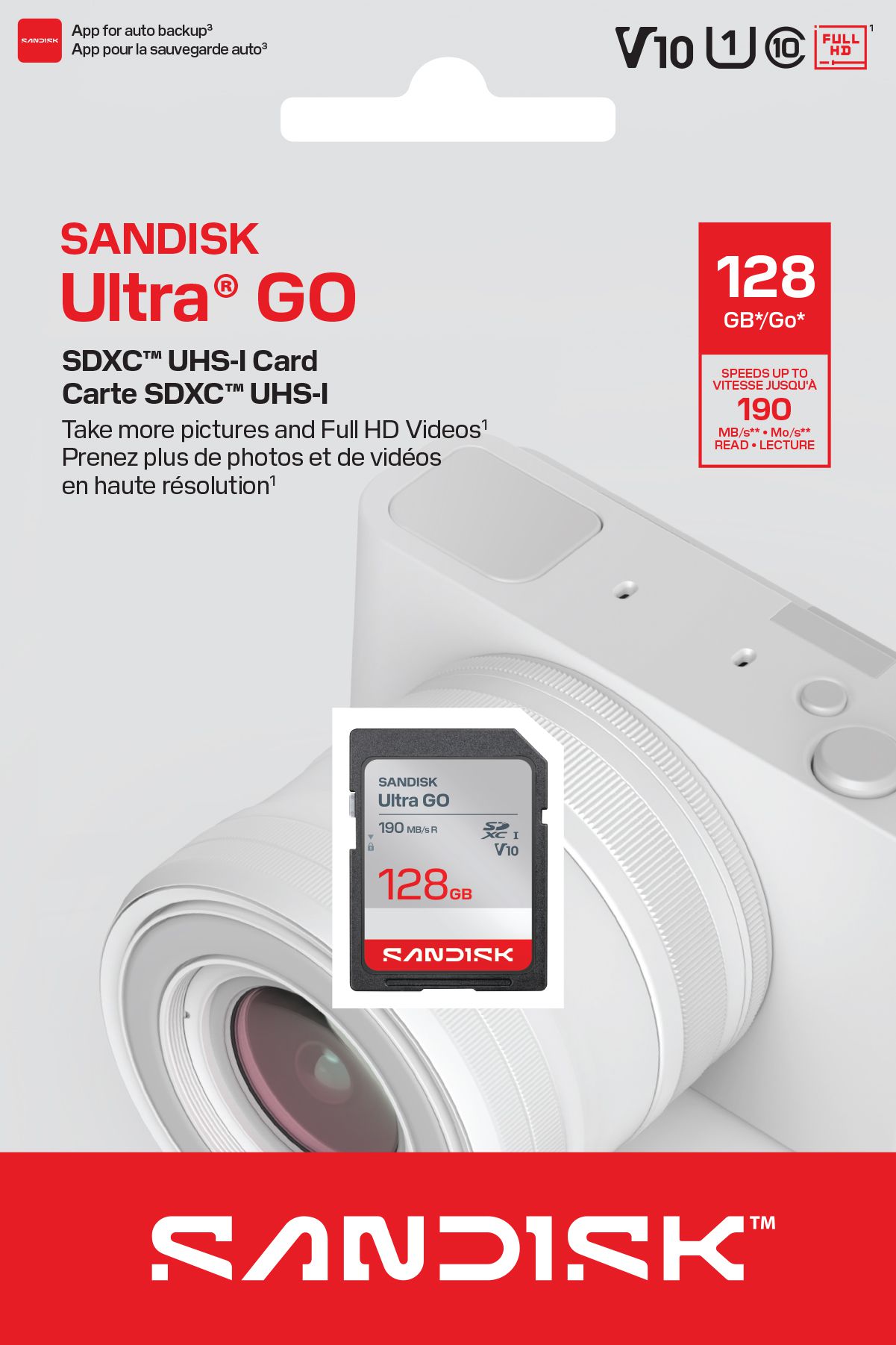 SANDISK Ultra GO SDXC190MB/s UHS-I 128GB