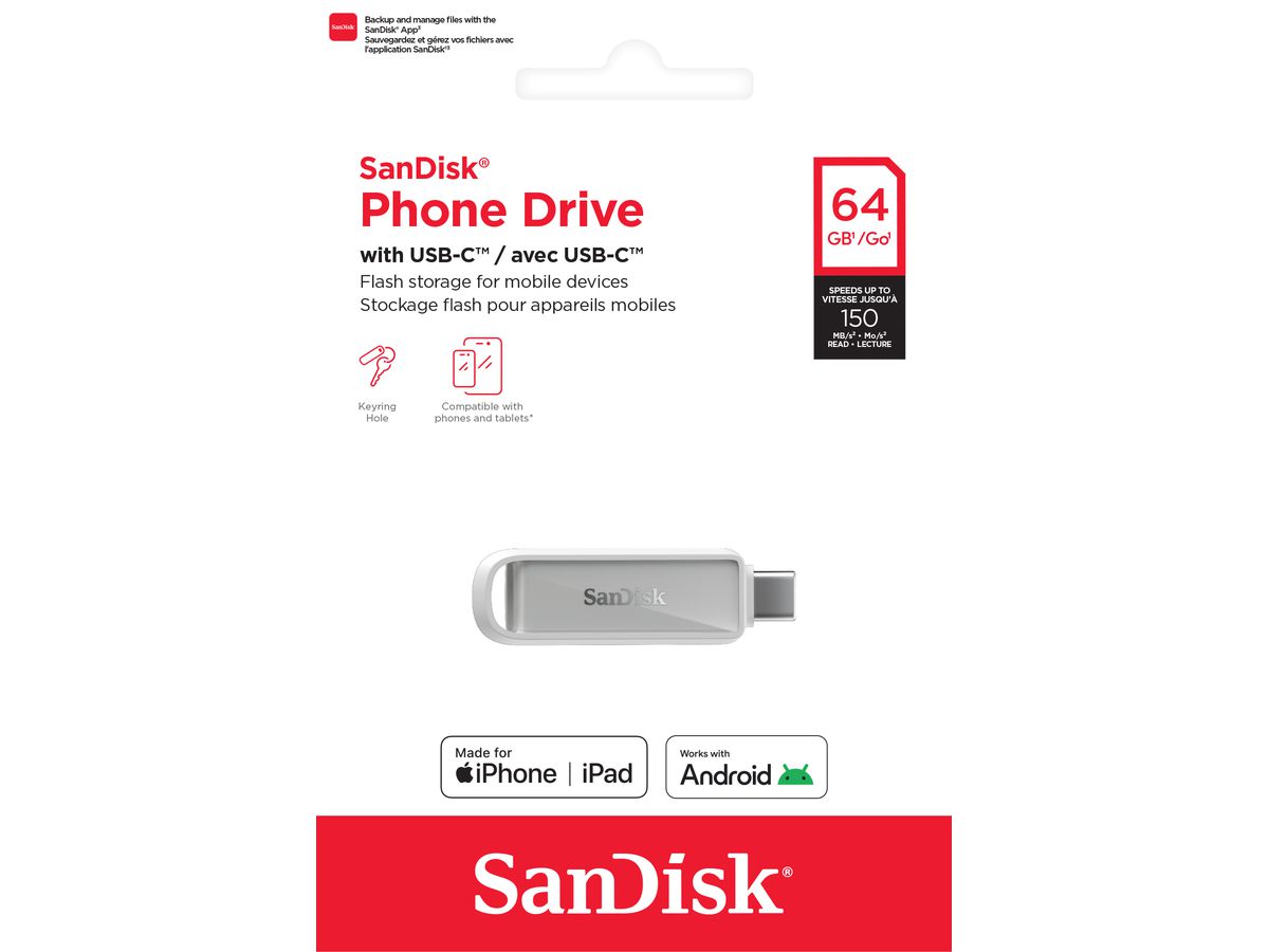 SanDisk Phone Drive USB-C 64GB weiss