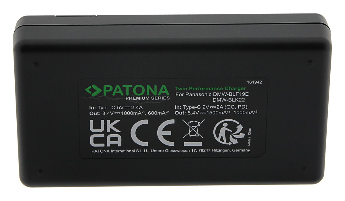 Patona Premium Twin Charg Panasoni BLK22