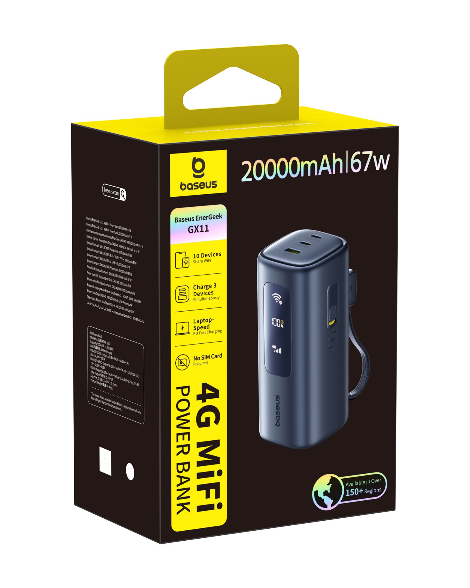 Baseus EnerGeek MiFi PB 20000mAh 67W Bl.