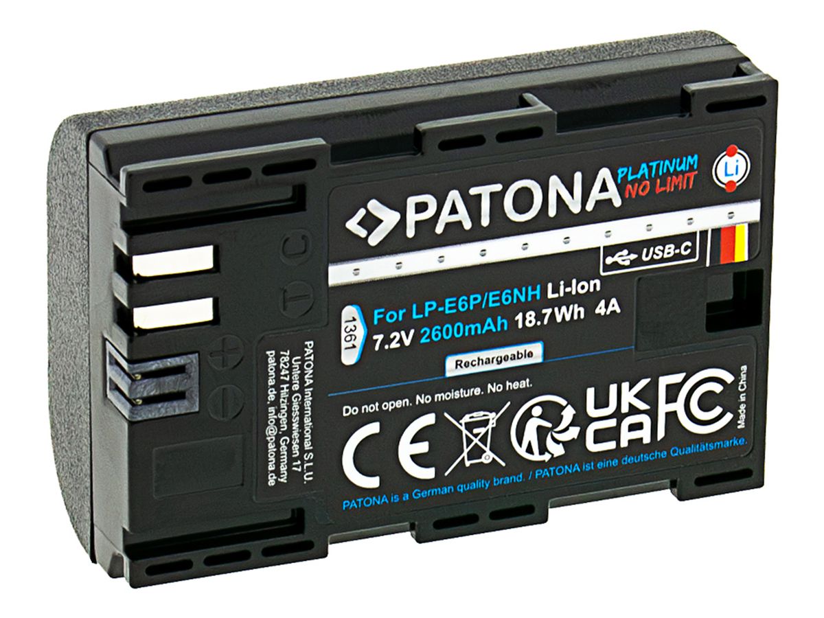 Patona LP-E6P Set Chargeur + 2 Batterie