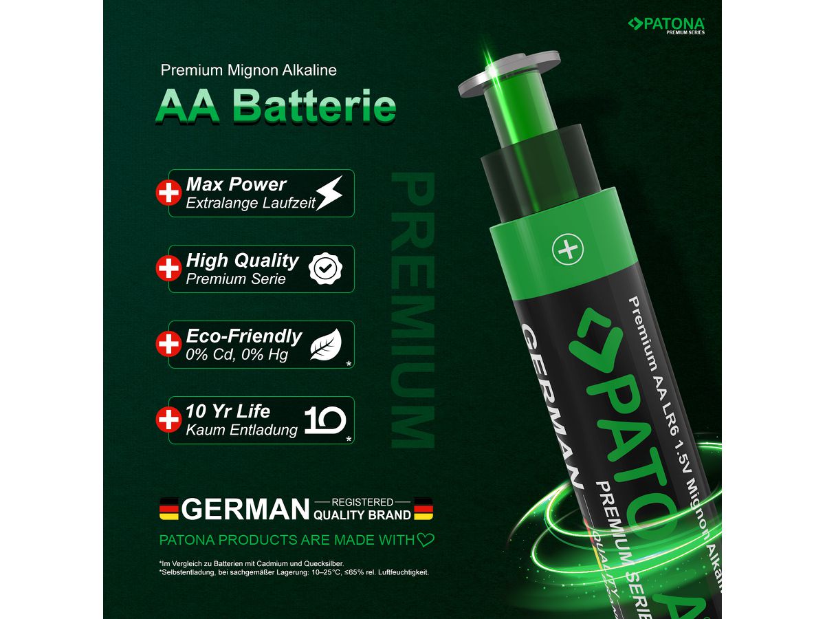 Patona 10 Stück AA Alkaline Batterie