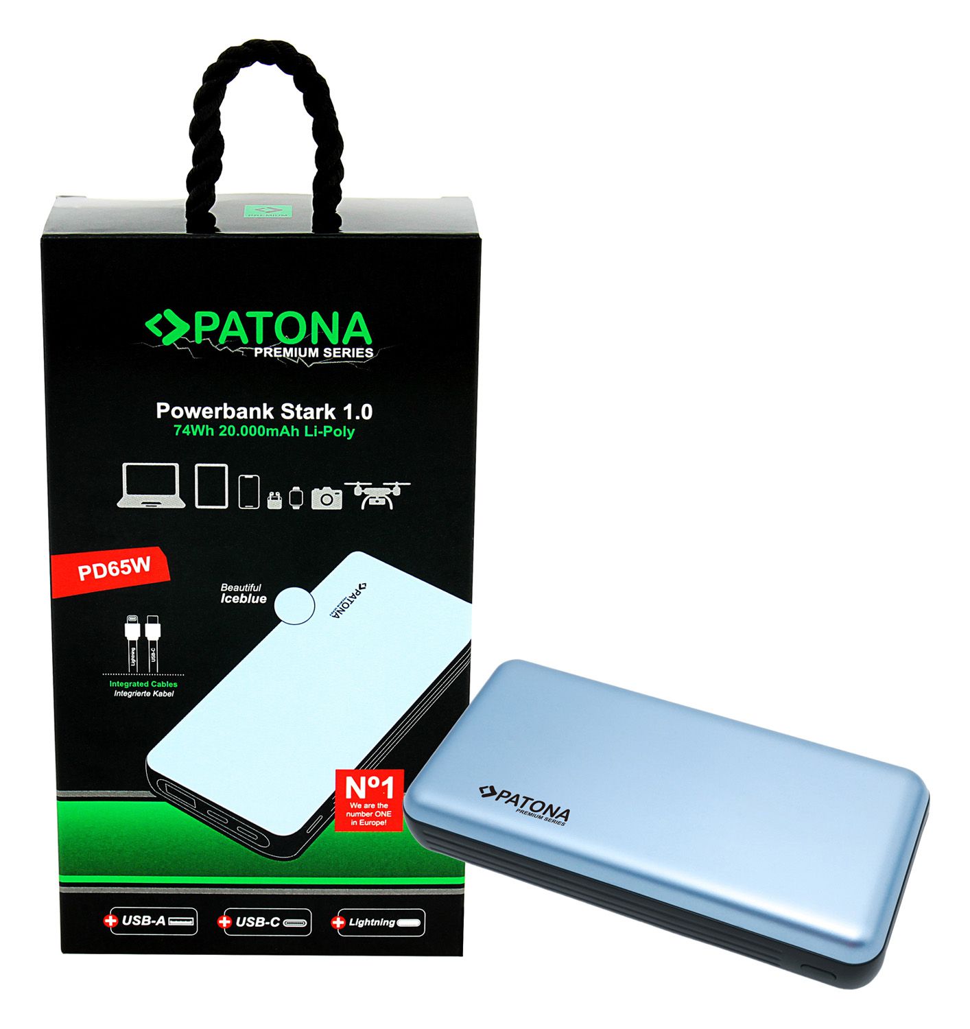 Patona Powerbank USB-C/ Ligh. 65W 20000