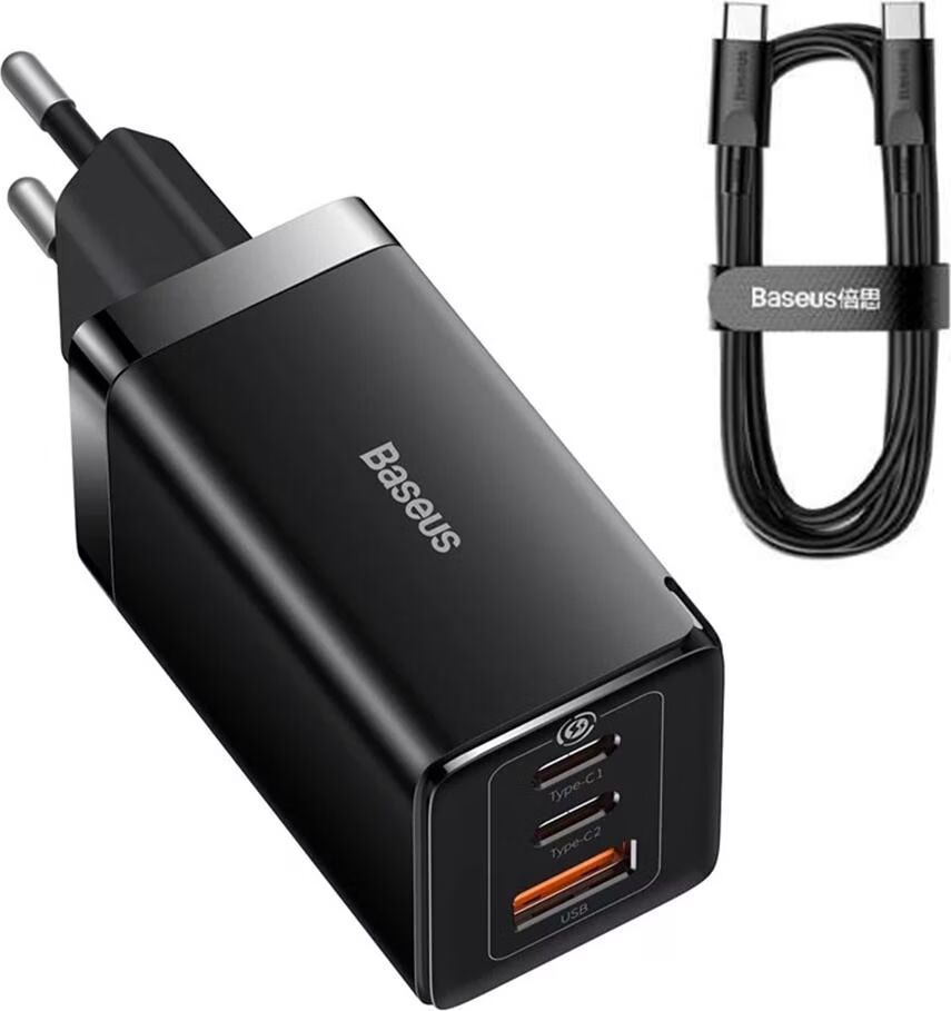 Baseus GaN5 Pro 3 Port Charger 65W Black