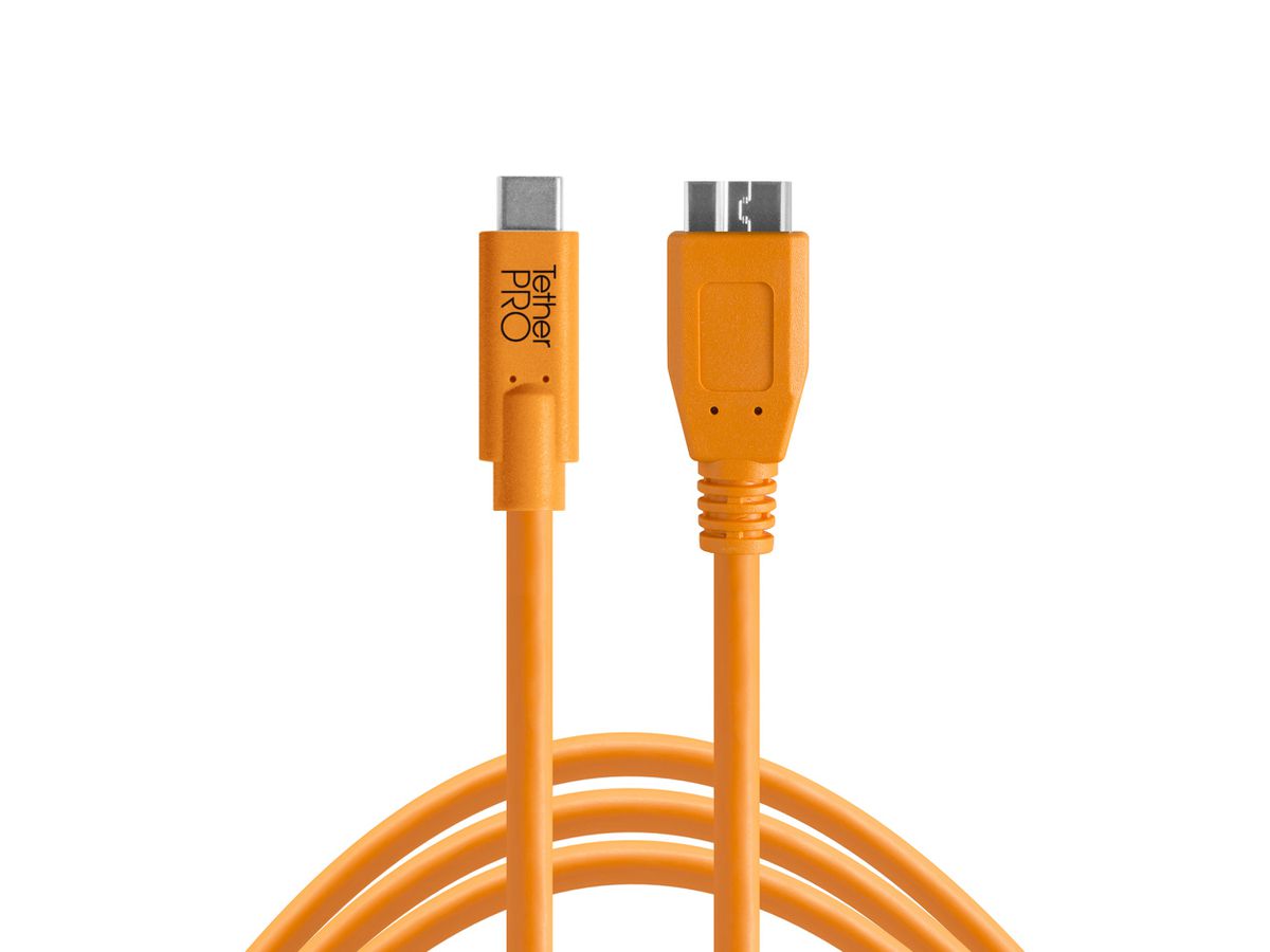 TetherPro USB-C to 3.0 Micro-B 4.6m Org