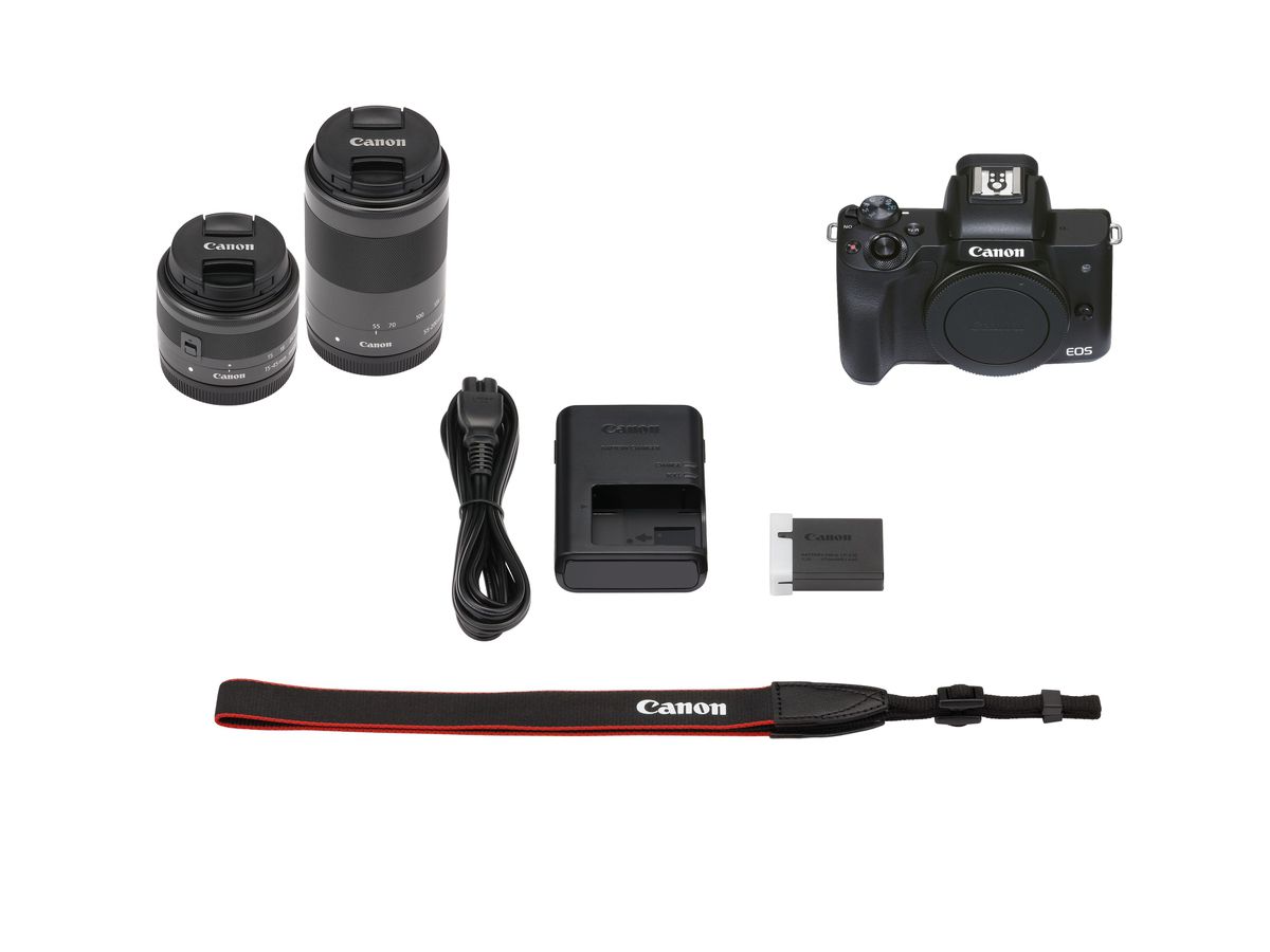 Canon EOS M50 Mark II BK + 15-45 +55-200