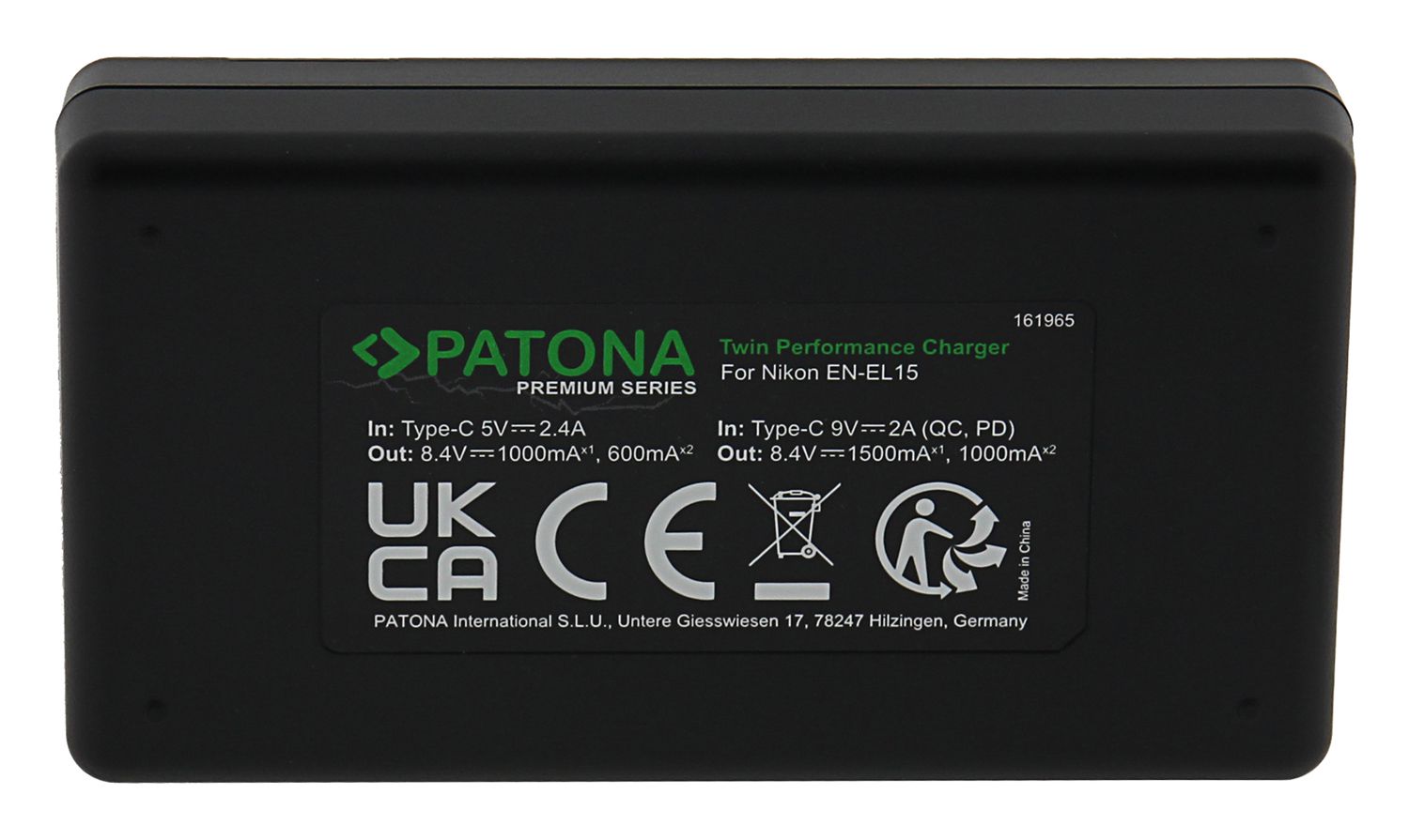PATONA Premium chargeur double EN-EL15