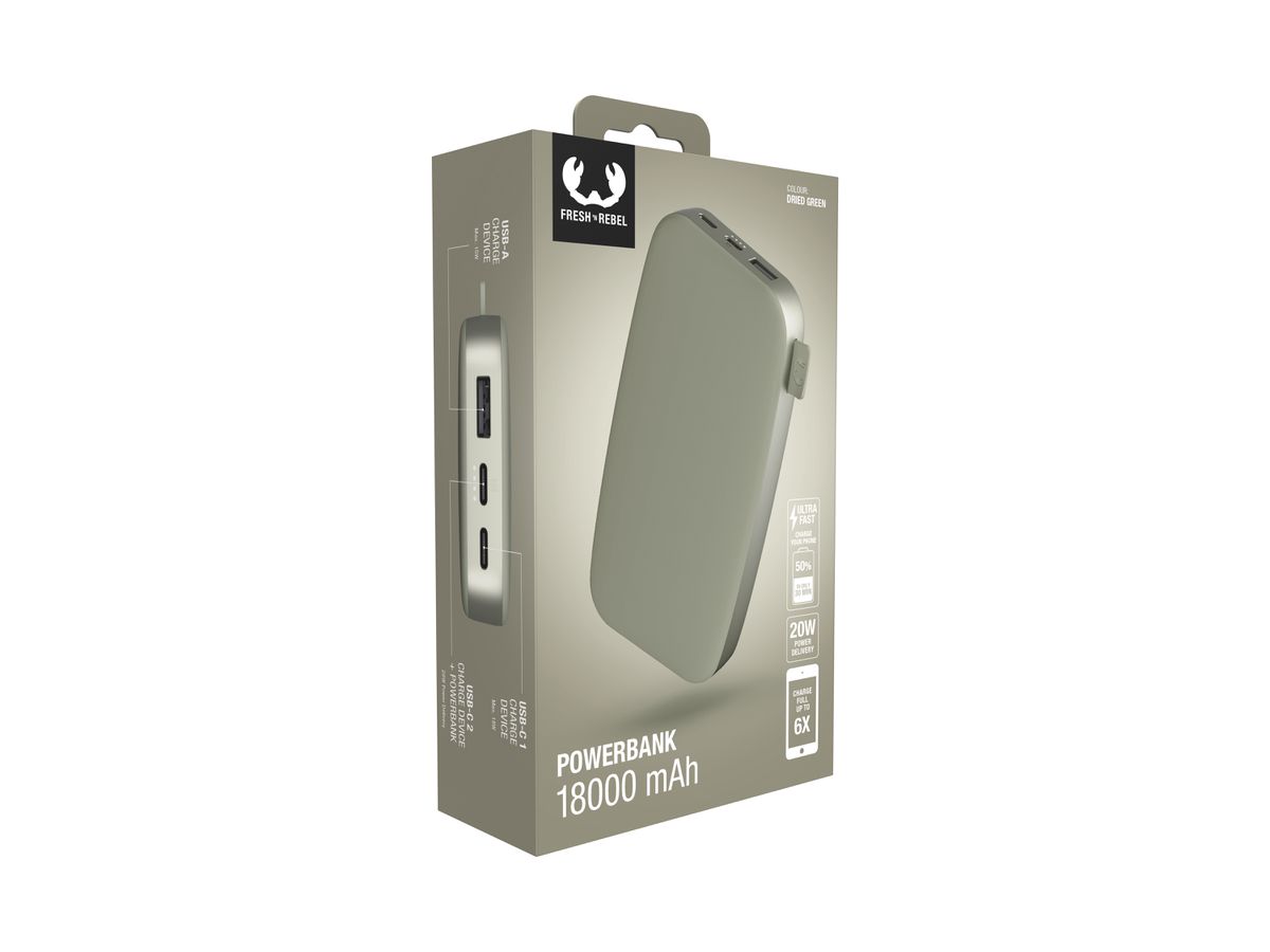 Fresh 'n Rebel Powerbank 18000 mAh Green