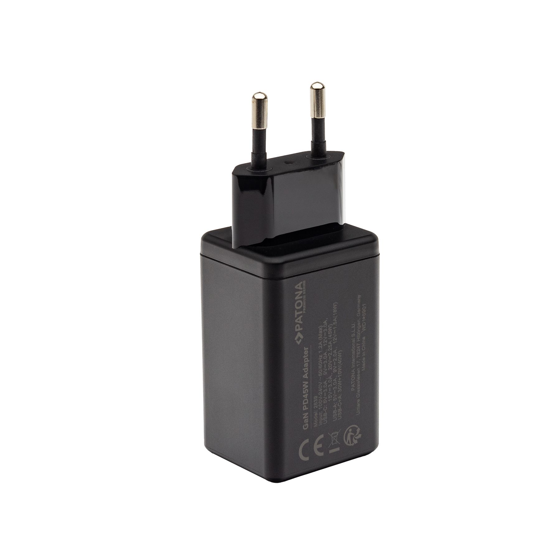 Patona GAN PD 45W USB-C + A Black