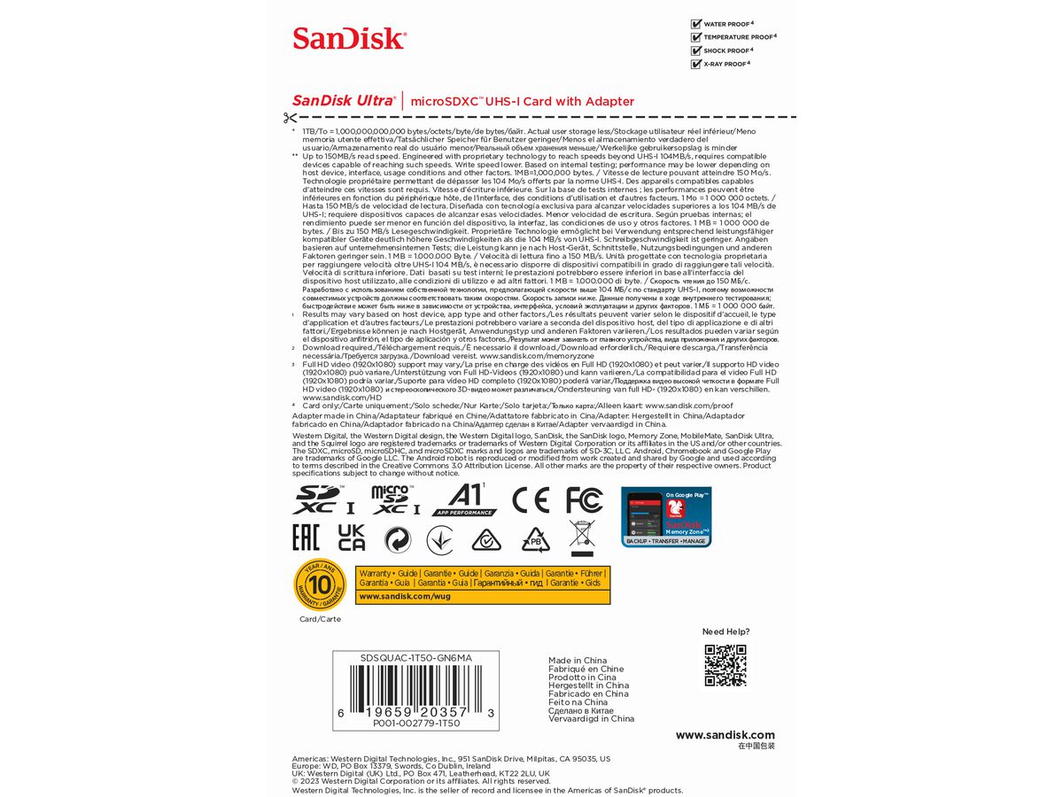 SanDisk Ultra 150MB/s microSDXC1.5TB